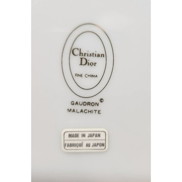 Vintage Christian Dior Malachite Gaudron 9.25" Rimmed Soup Bowl New Green - Picture 3 of 9